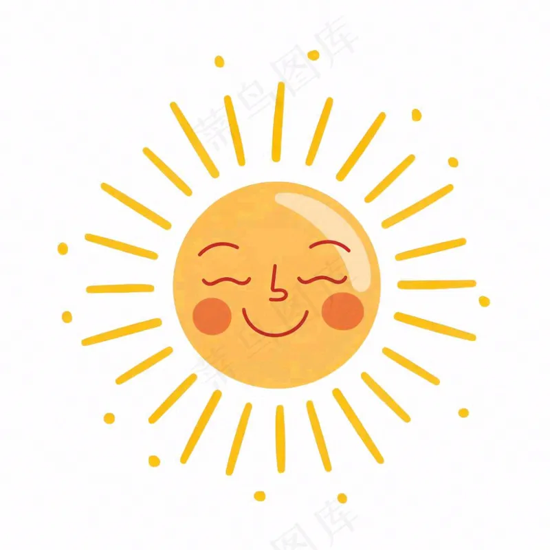 太阳表情天气卡通插画免抠(1024x1024)