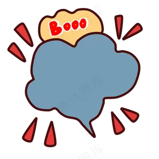 卡通聊天对话方框气泡可爱边框PNG透明免抠装饰图案 PS设计