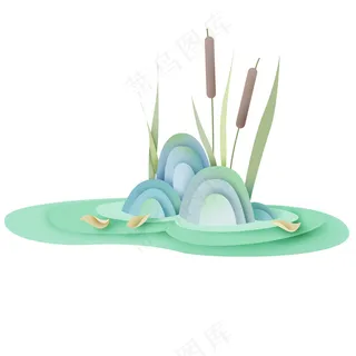 简约芦苇免扣元素