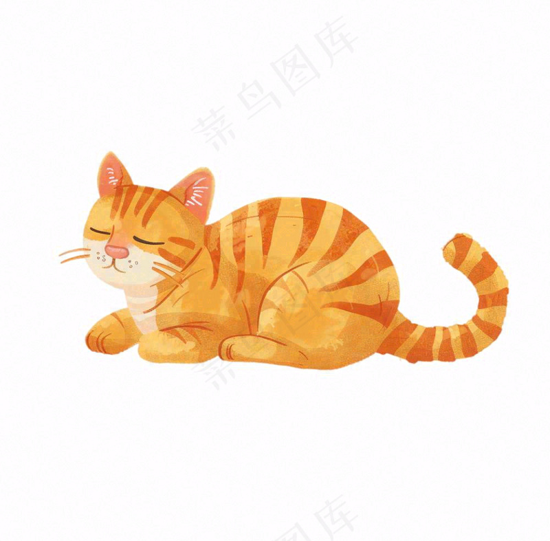 猫咪宠物橘猫可爱动物卡通插画免抠(1040x1024)