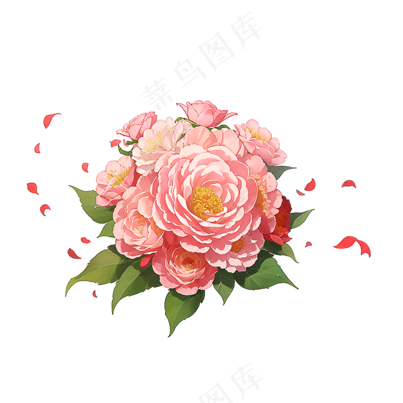 粉色花朵桃花玫瑰免抠素材46
