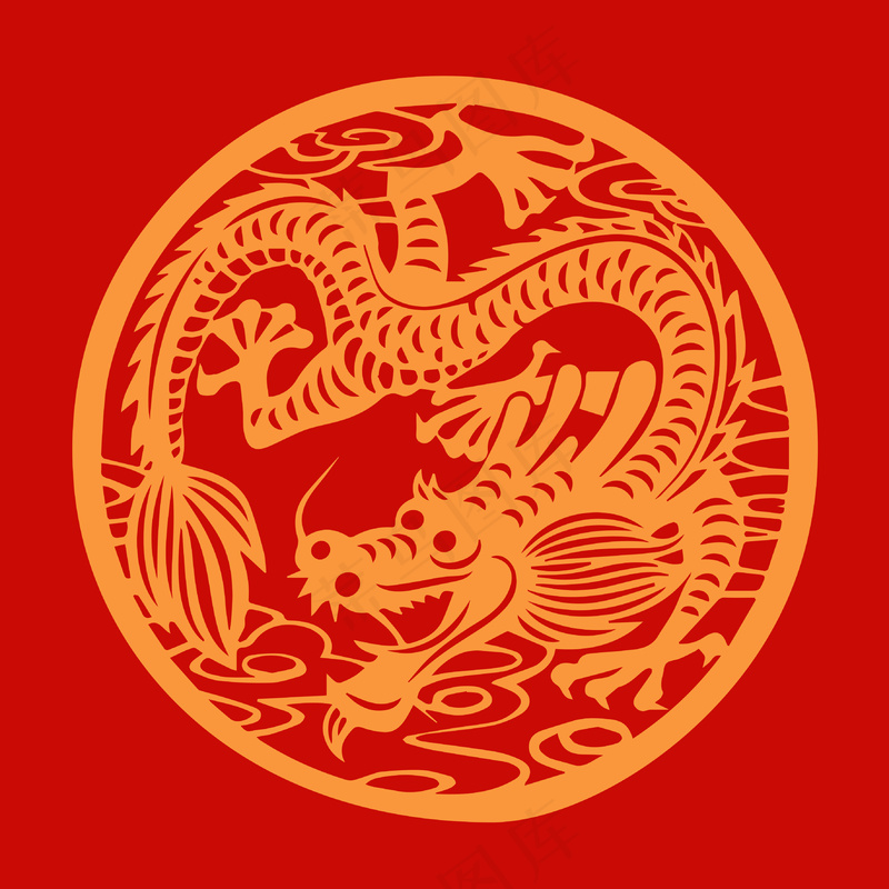 金色龙图标psd模版下载