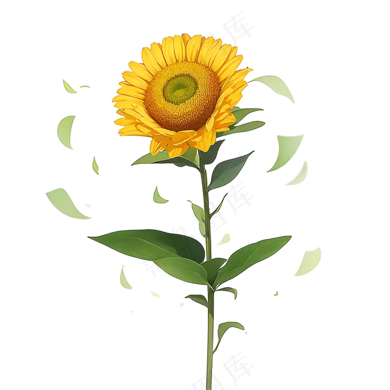 黄色向日葵免抠素材7