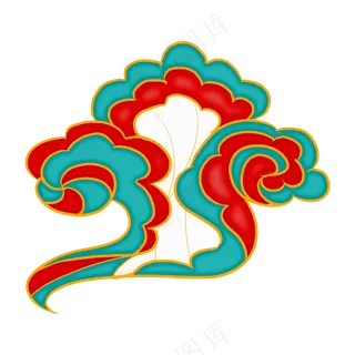 国潮敦煌云纹祥云插画免扣素材 (101)