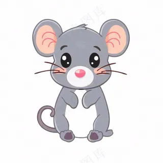 老鼠十二生肖卡通插画免抠