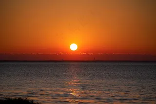 夏日落日海报沙滩晚霞摄影图