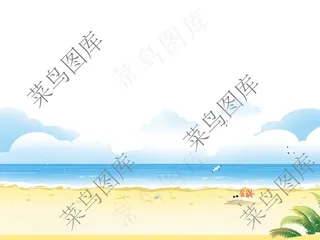 沙滩，海景背景分层