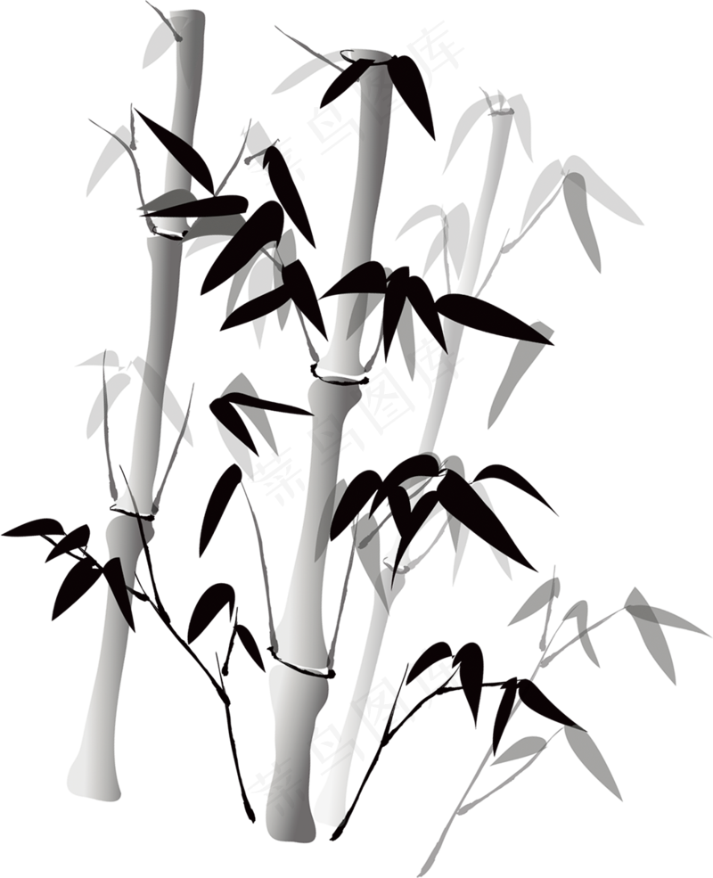 中国风水墨竹子图片古风竹叶竹林水彩手绘插画PNG免扣设计