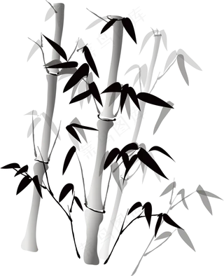 中国风水墨竹子图片古风竹叶竹林水彩手绘插画PNG免扣设计