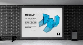 地铁站车站广告牌灯箱样机29样机