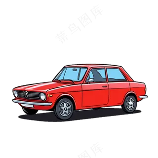 欧美风 红色汽车 免抠透明底 (2)