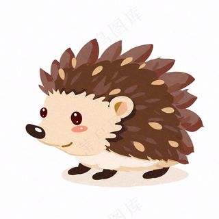 刺猬棕色动物卡通插画免抠