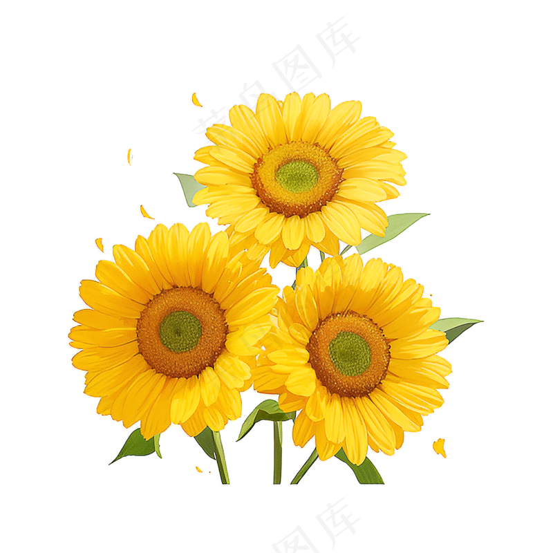 黄色向日葵花朵免抠素材44