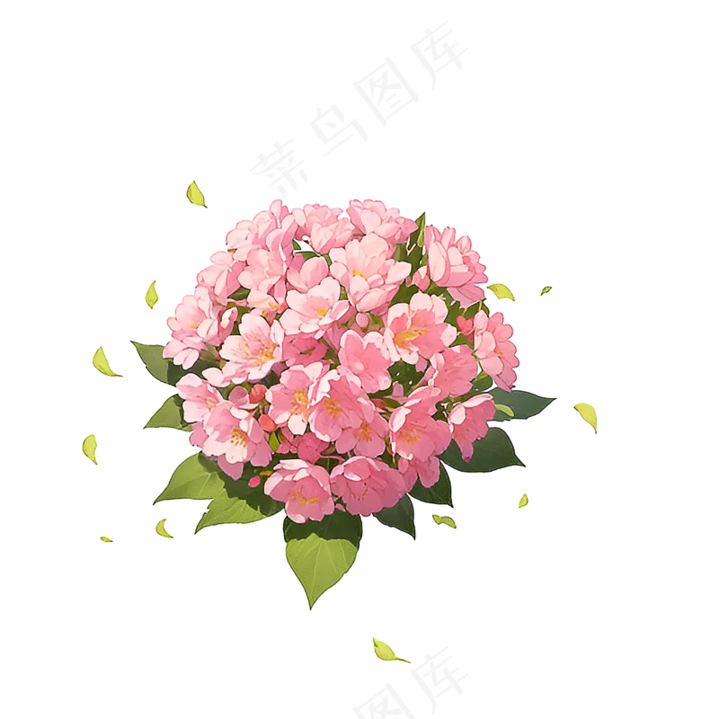 粉色花朵桃花玫瑰免抠素材7