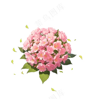 粉色花朵桃花玫瑰免抠素材7