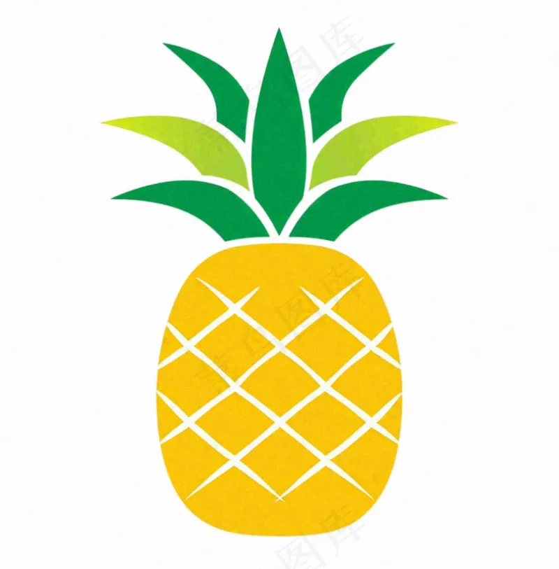 菠萝水果卡通插画免抠(1024x1040)