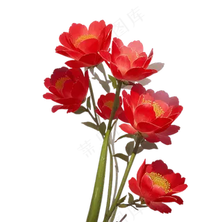 红色海棠花写实手绘练习作品14