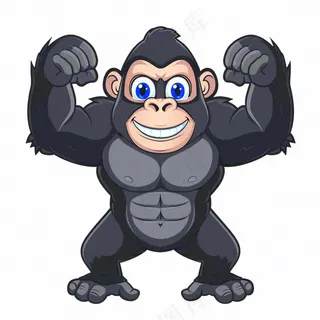 大猩猩猴子动物卡通插画免抠