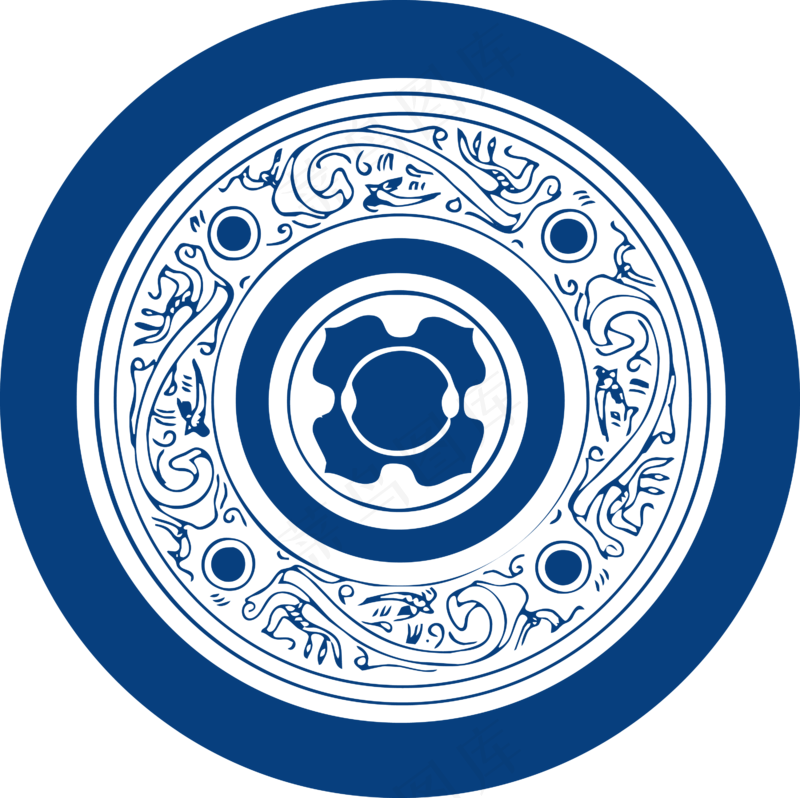 古代青花瓷图案花纹中国风图案祥云纹理传统图腾PNG免扣素材