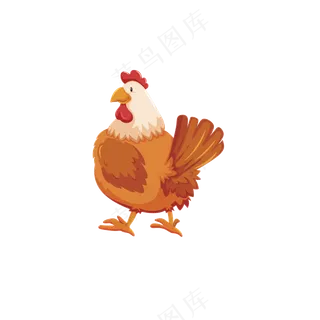免抠卡通的棕色公鸡