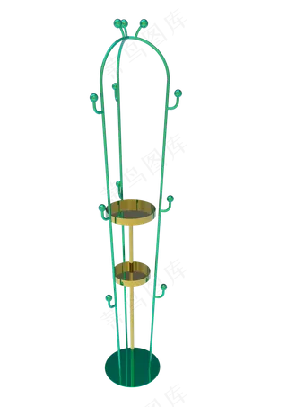 免抠家具|金色仙人掌造型铁艺挂置物衣架