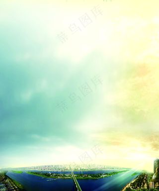 简约大气城市海岸背景广阔bj411