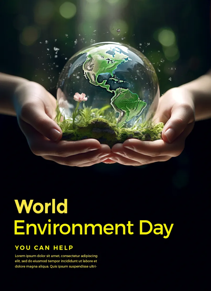 森林国外简约2.5D7海报psd模版下载