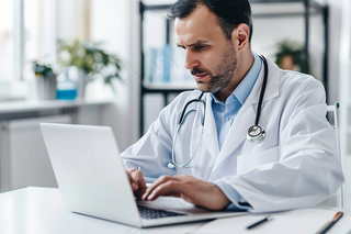 医务人员工作学术研究摄影图