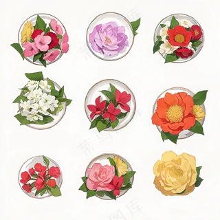 红色黄色粉色玫瑰花免抠素材46