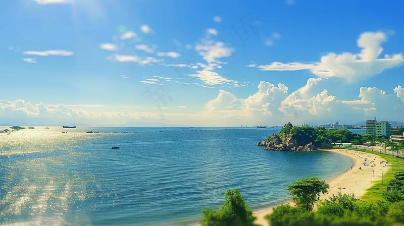 海边沙滩礁石大自然风光摄影图(4368x2448)