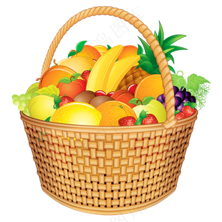 免抠一篮子的水果