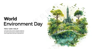 森林国外简约2.5D3海报