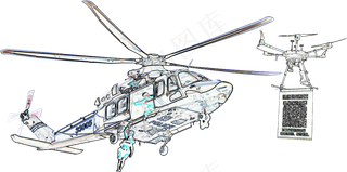 直升机无人机背景