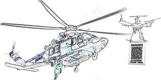 直升机无人机背景