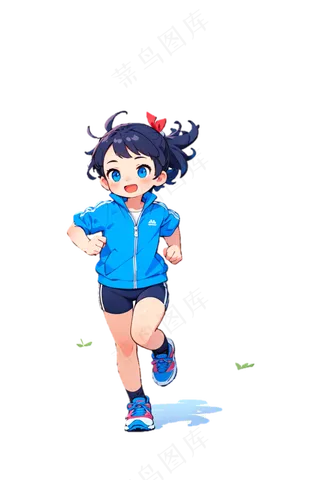 运动女生 六一儿童节 免抠透明底 (2)