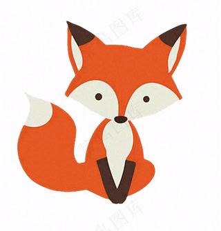 狐狸橘白动物卡通插画免抠