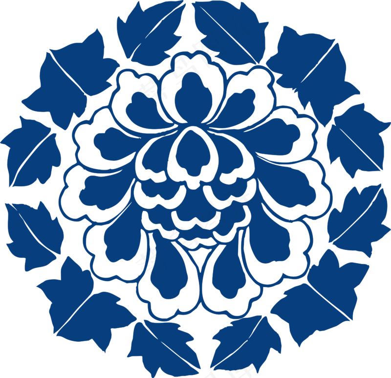 古代青花瓷图案花纹中国风图案祥云纹理传统图腾矢量PNG免扣素材