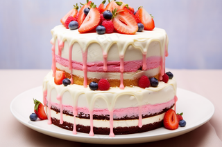 生日蛋糕水果蛋糕奶油节日甜点摄影图