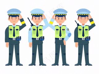 警察交警劳动人物卡通插画免抠
