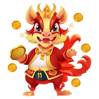 国潮龙年龙年大吉元素龙年春节新年卡通插画免抠