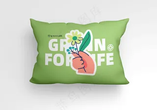 单色背景文创抱枕8样机