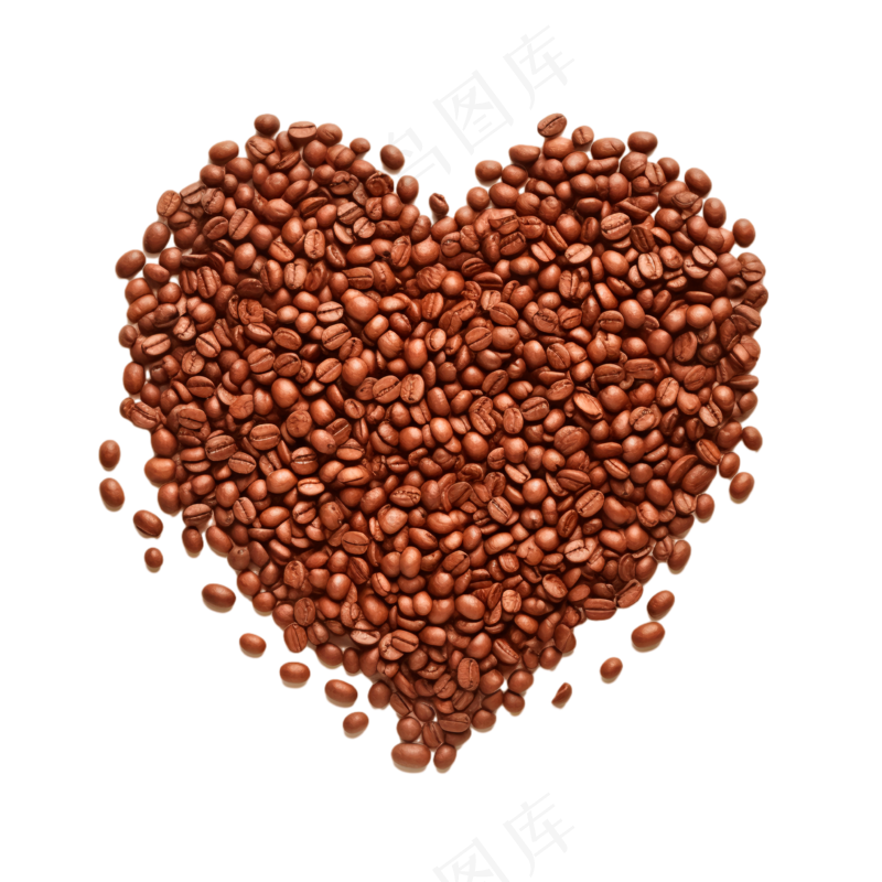 爱心形状的咖啡豆