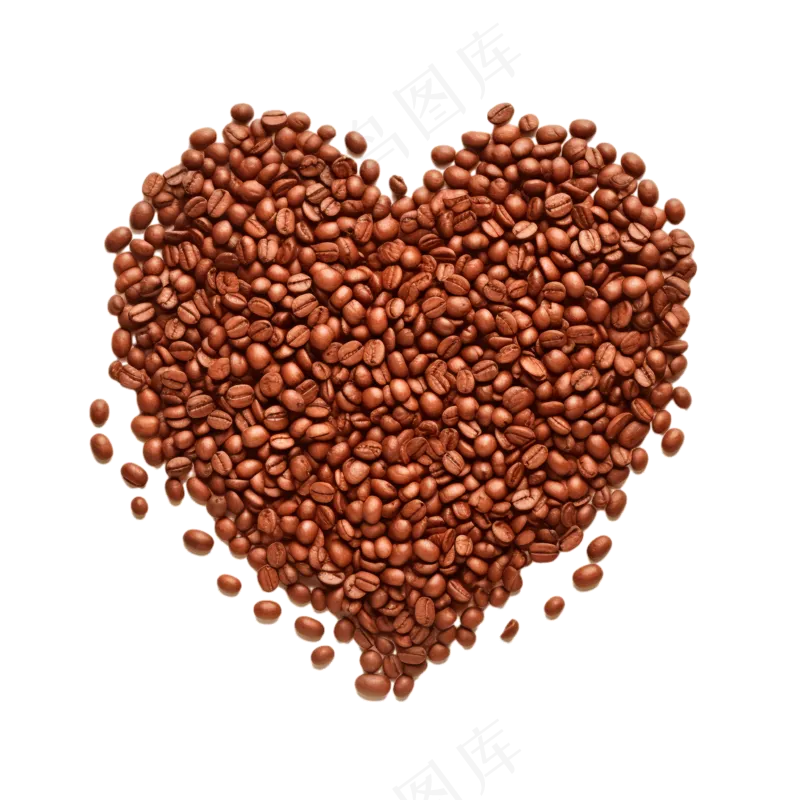 爱心形状的咖啡豆