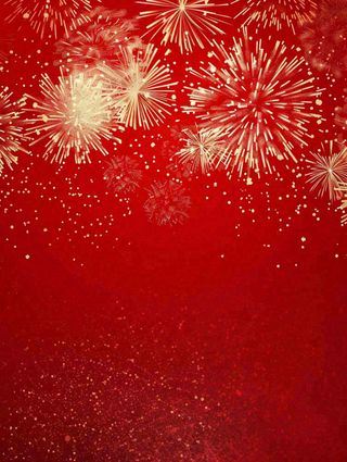 烟花绽放红色背景节日庆祝喜庆春节国庆插画背景