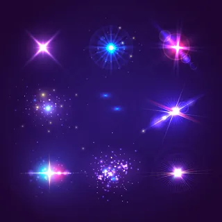 紫色星光装饰元素矢量免扣AI素材