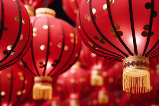 红灯笼春节节日庆祝张灯结彩喜庆摄影图