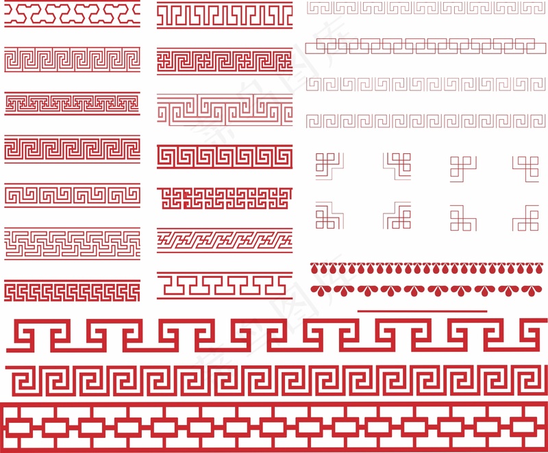 中式边框矢量图素材