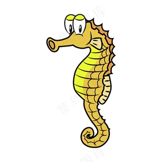 免扣黄色的卡通海马