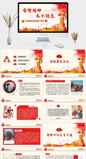 学习雷锋公益宣传PPT模板预览图