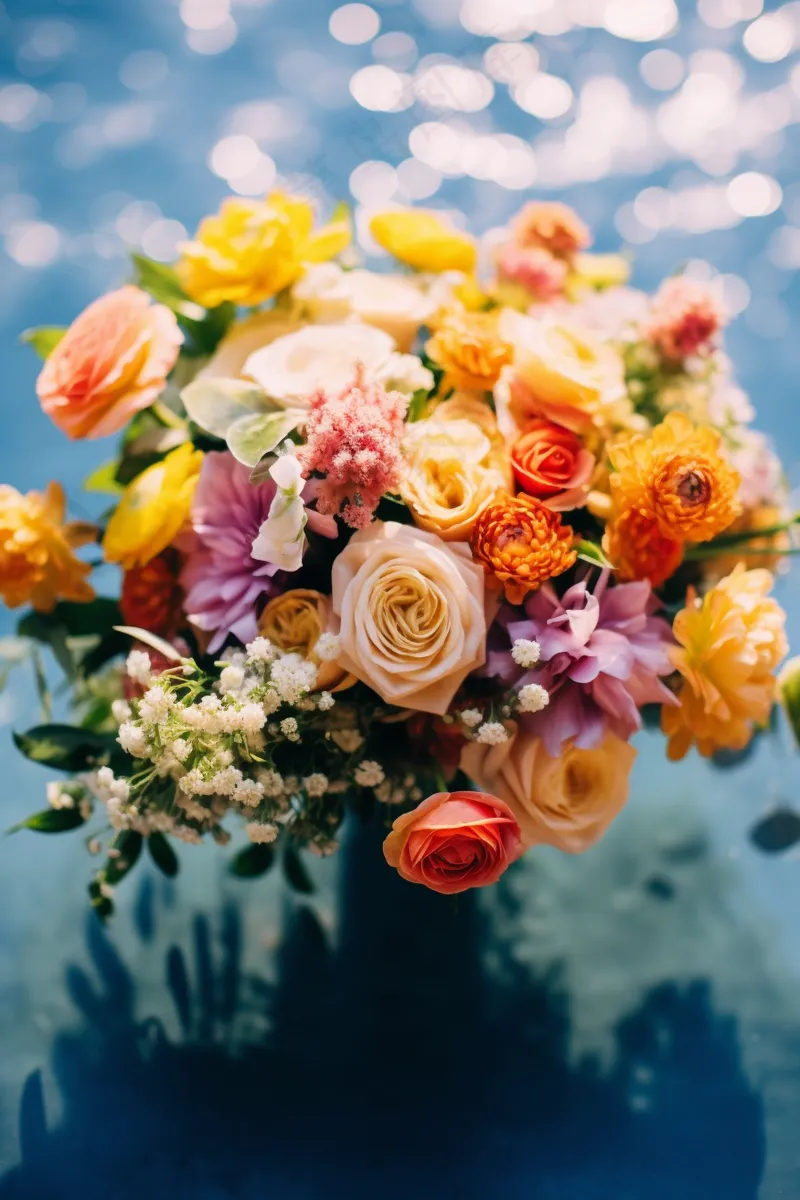 手捧花花束鲜花摄影图(2688x4032)